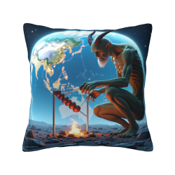 Housse de Coussin en Peluche "Flammes de l'Enfer" - Okomall