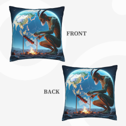 Housse de Coussin en Peluche "Flammes de l'Enfer" - Okomall
