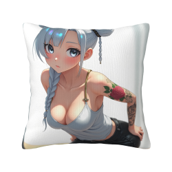 动漫少女毛绒抱枕套 - Okomall