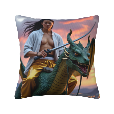 武士抱枕套 - 18x18 英寸 | Okomall