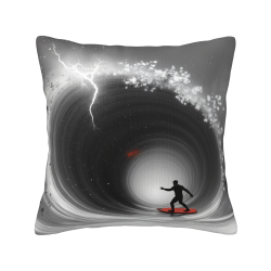 Funda de cojín de felpa con textura abstracta de olas - Okomall