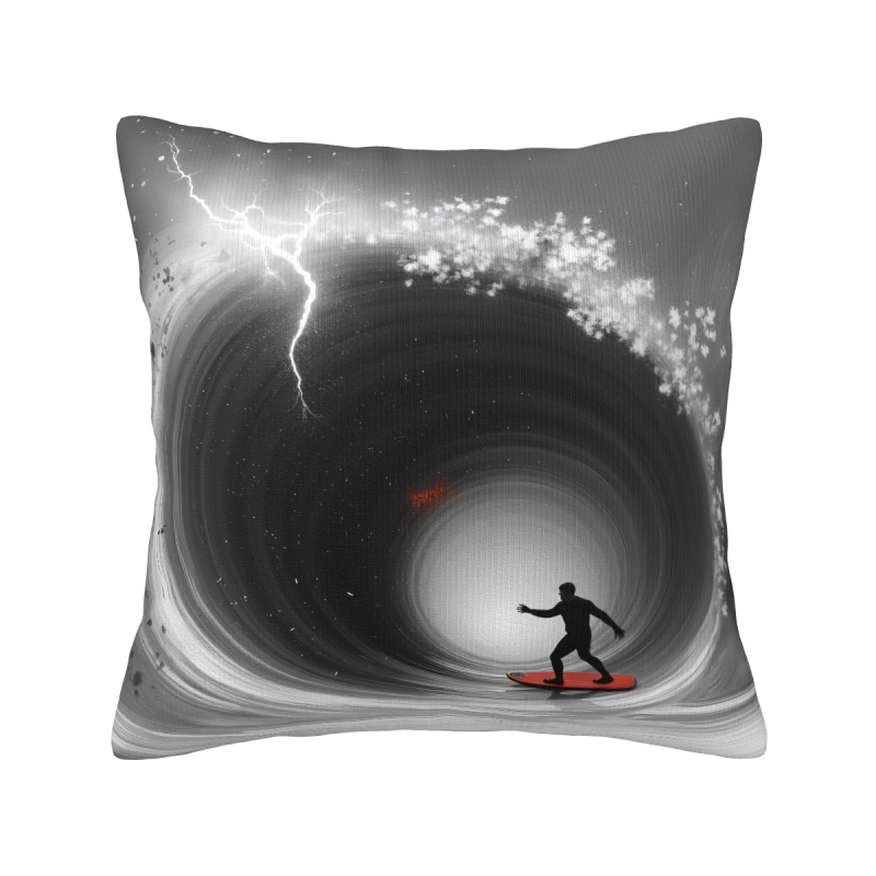 Funda de cojín de felpa con textura abstracta de olas - Okomall