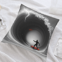 Funda de cojín de felpa con textura abstracta de olas - Okomall