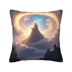 Housse de coussin en peluche 'Montagnes et Fleuves Majestueux' - Okomall