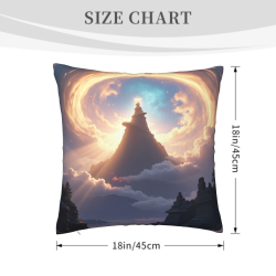 Housse de coussin en peluche 'Montagnes et Fleuves Majestueux' - Okomall