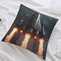 Futuristic Fighter Jet Plush Pillow Cover - Okomall