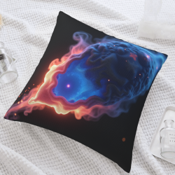 غطاء وسادة فروي بنمط اللهب - 18 × 18 بوصة | OKOMALL