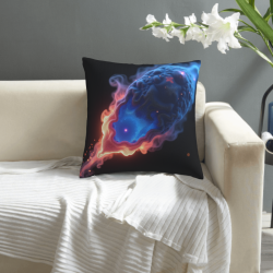 غطاء وسادة فروي بنمط اللهب - 18 × 18 بوصة | OKOMALL