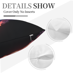 غطاء وسادة فروي بنمط اللهب - 18 × 18 بوصة | OKOMALL