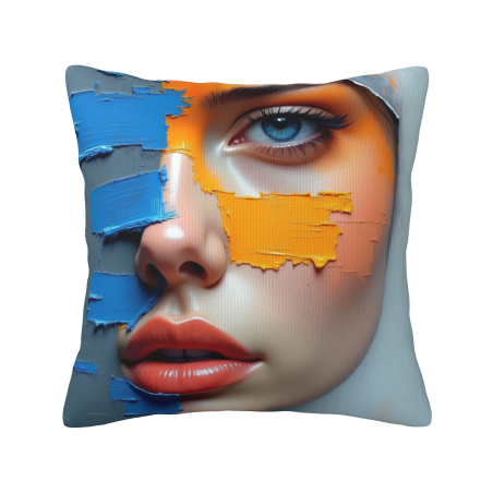 Housse de coussin personnage style peinture à l'huile abstraite - Okomall