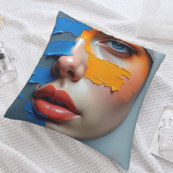 Housse de coussin personnage style peinture à l'huile abstraite - Okomall