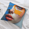 Housse de coussin personnage style peinture à l'huile abstraite - Okomall