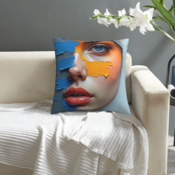 Federa cuscino figura umana stile pittura ad olio astratta - Okomall