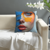 Housse de coussin personnage style peinture à l'huile abstraite - Okomall