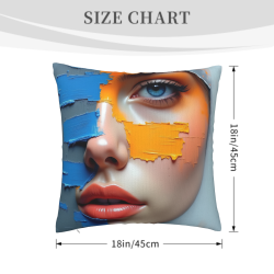 Housse de coussin personnage style peinture à l'huile abstraite - Okomall