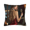 Housse de coussin en peluche avec motif de femme élégante - 18x18 pouces | OKOMALL