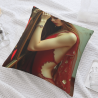 Funda de cojín de peluche con retrato femenino estético - Okomall
