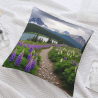 Funda de cojín de felpa con paisaje de montaña - 18x18 pulgadas | Okomall