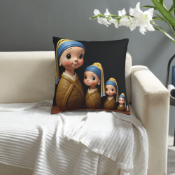 Funda de cojín de felpa con estampado de niña lindo - Okomall