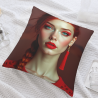 Coussin en peluche à portrait féminin double face - Okomall