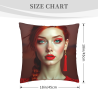 Coussin en peluche à portrait féminin double face - Okomall