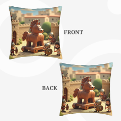 Funda de cojín de peluche con tema de soldados romanos antiguos - Okomall