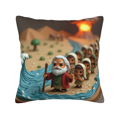Funda de cojín de peluche con tema de "El Éxodo de Moisés" - Okomall