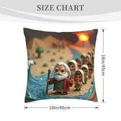 Funda de cojín de peluche con tema de "El Éxodo de Moisés" - Okomall