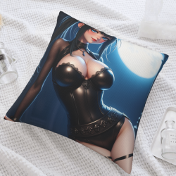 Housse de coussin en peluche à thème de fille mignonne recto verso - OkoMall