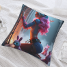 Okomall Exquisite Girl Theme Plush Pillow Cover - 18x18in