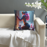 Okomall Exquisite Girl Theme Plush Pillow Cover - 18x18in