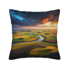 Housse de coussin en peluche de paysage rural paisible - okomall