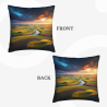 Funda de cojín de felpa de paisaje rural tranquilo - okomall