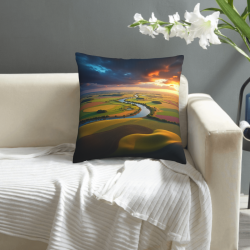 Housse de coussin en peluche de paysage rural paisible - okomall