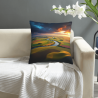 Housse de coussin en peluche de paysage rural paisible - okomall