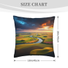 Housse de coussin en peluche de paysage rural paisible - okomall
