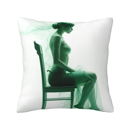 Elegant Female Portrait Plush Pillow Cover - Okomall