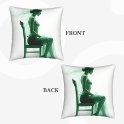 Elegant Female Portrait Plush Pillow Cover - Okomall