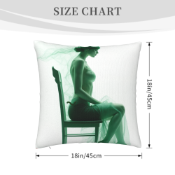 Elegant Female Portrait Plush Pillow Cover - Okomall