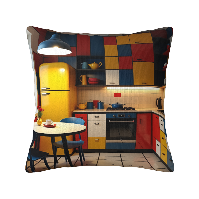 Housse de coussin en peluche géométrique vintage - Okomall