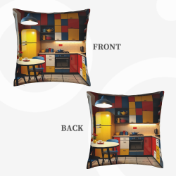Housse de coussin en peluche géométrique vintage - Okomall