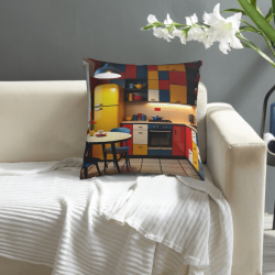 Housse de coussin en peluche géométrique vintage - Okomall