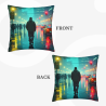 Housse de Coussin en Peluche Motif Nuit Pluvieuse Néon - Okomall