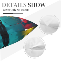 Neon Rain Night Plush Pillow Cover - Okomall