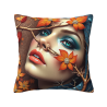 Housse de coussin en peluche à motif de forêt enchantée, double face - Okomall