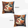 Housse de coussin en peluche à motif de forêt enchantée, double face - Okomall