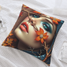 Housse de coussin en peluche à motif de forêt enchantée, double face - Okomall