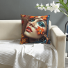Housse de coussin en peluche à motif de forêt enchantée, double face - Okomall