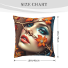 Housse de coussin en peluche à motif de forêt enchantée, double face - Okomall