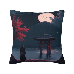 Funda de cojín estilo Wabi-Sabi Amanecer y Montañas - Okomall